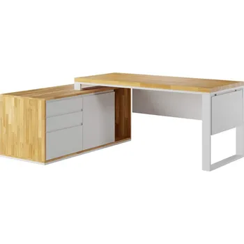 Psací stůl Bílá kancelář Premium Loft plus rohový stůl. Stolová deska 180x70cm vpravo - Bílá , ANO , Vlevo , 200x70 cm