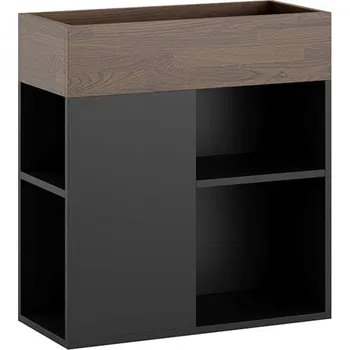 Stojan na květiny Moderní stojan na psací stůl v podkroví s policemi - Kubánské cigaro/černé , Práva