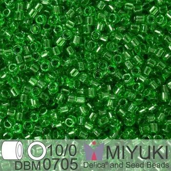Korálek Korálky Miyuki Delica 10/0. Barva Tr Green DBM0705. Balení 5g.