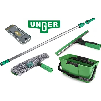 UNGER AK400 Sada na mytí oken (tyč 4 m, vědro, stěrka, rozmývák, škrabka)