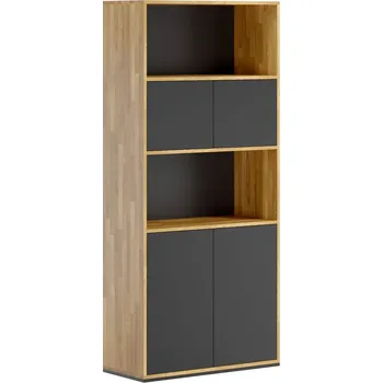 Knihovna Černá moderní podkrovní kancelářská knihovna - Černá