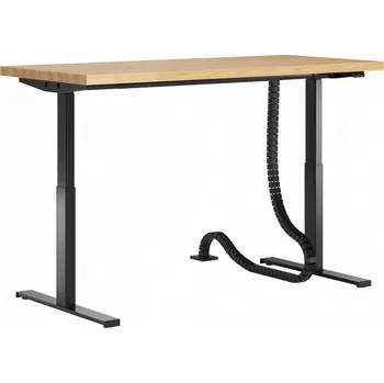 Psací stůl Psací stůl s nastavitelnou výškou a dřevěnou deskou 140 cm x 70 cm - Černá , 140x70 cm