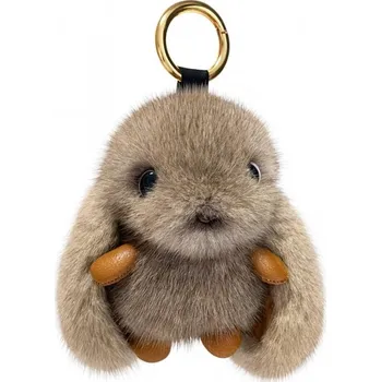 Flamenco Mystique Přívěsek na klíče Nadýchaný zajíček šedý BRL340SZ