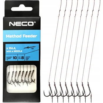 Rybářský háček Zemní Háčky , s návazcem, s protihrotem Neco 98123 8 ks
