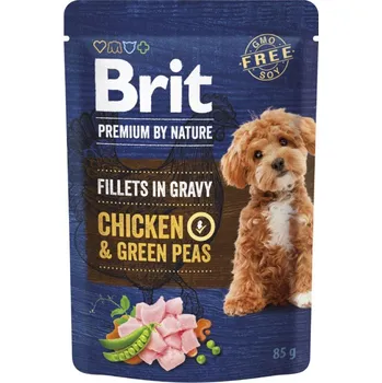Krmivo pro psa Kap.Brit Premium by Nature Dog Fillets in Gravy Chicken&Green Peas 85 g