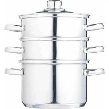 Parní hrnec KitchenCraft Nerezový parní hrnec, se třemi úrovněmi, 18 cm