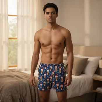 Trenýrky Vánoční trenýrky pivo modré Velikost: M