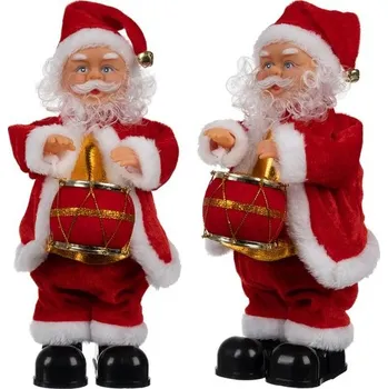 Vánoční dekorace Hütermann Vánoční dekorace – hrající a zpívající Santa Claus s bubínkem, 27 cm