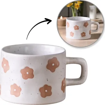 Sklenice Flamenco Mystique Keramický hrnek, květinový vzor, ​​250ml - KB30