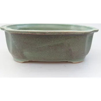 Květináč Keramická bonsai miska 22 x 18 x 7 cm zelená