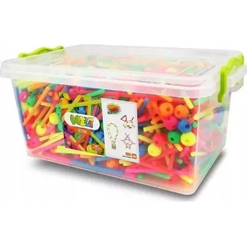 ostatní stavebnice STAVEBNICE MELI STICK NEON TYČINKY + KULIČKY 1200 dílků krabička plastová