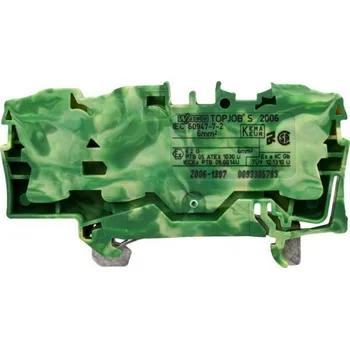 Svorka na DIN lištu zemnící 6mm2 žluto-zelená