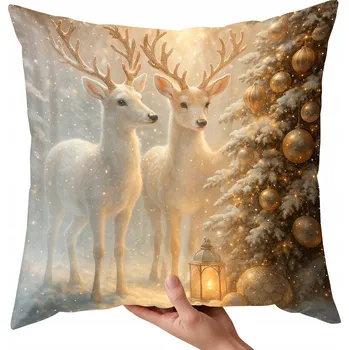 Povlak na dekorativní polštářek Vánoční povlak na polštář s motivem Vánoc, dekorativní 40x40 cm