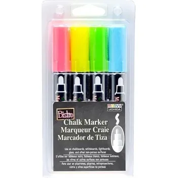 Křídový popisovač vícebarevný Marvy Uchida 4 ks na dřevo a sklo