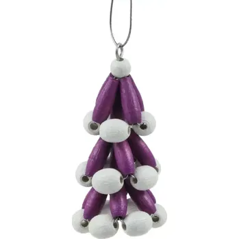 Vánoční ozdoba Stylová vánoční ozdoba na stromeček fialovo-bílá