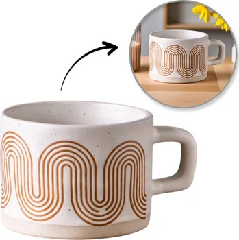 Sklenice Flamenco Mystique Keramický hrnek, geometrický vzor, ​​250ml - KB29