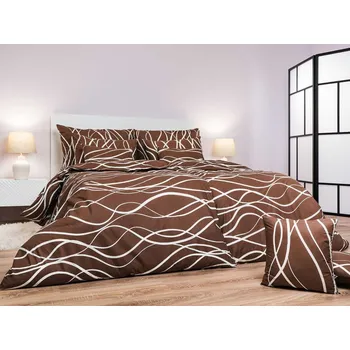 Povlečení Hnědé bavlněné povlečení 140x200 + 70x90 Hotelový uzávěr