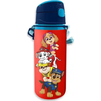 Hliníková láhev na pití s pítkem Paw Patrol|Tlapková patrola: Postavy (objem 600 ml)