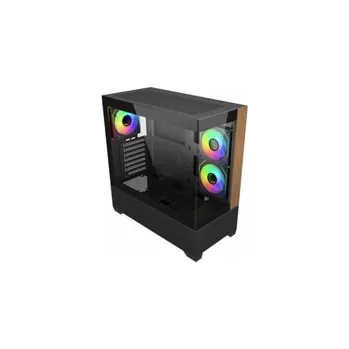 Počítač Cooler Master case Elite 690 Wood, ATX, Průhledná bočnice, 3x 120mm ARGB Fan, Černá