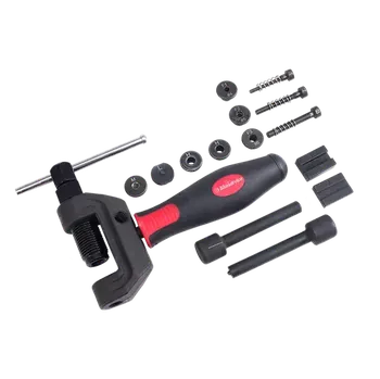 Nářadí na motocykly Opravná sada nářadí na řetěz motocyklu / nýtovačka / nýtovač řetězu BIKESERVICE UNIVERSAL CHAIN REPAIR MASTER TOOL KIT BS35101 (určeno pro rozpojování, lisování a nýtování standardních O-kroužkových řetězů a hlavních článků #415 až #632)