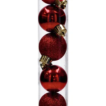 Vánoční dekorace Červené plastové vánoční vánoční baňky Nerozbitné dekorace ozdoby - 14 ks