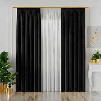 Sprchový závěs Závěs sametový - páska výška 210 cm x šíře 140 cm černý