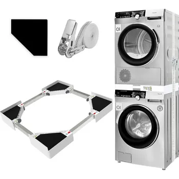 UNIVERZÁLNÍ MEZIKUS PRO PRAČKU A SUŠIČKU S ANTIVIBRAČNÍM PÁSEM, ŠÍŘKA 46-72 cm