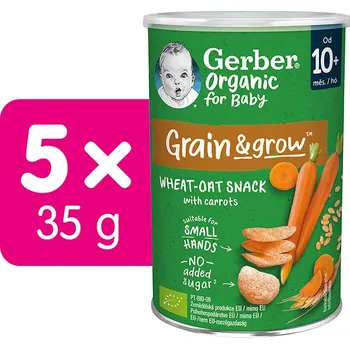 GERBER Organic křupky s mrkví 5× 35 g