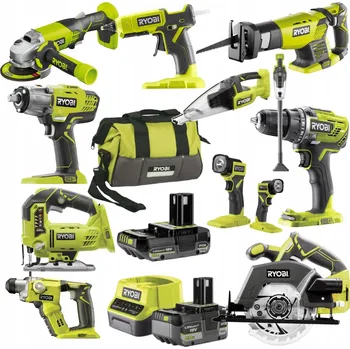 Sada nářadí RYOBI Sada nářadí COMBO 10 kusů + Taška + Nabíječka + 3x Baterie