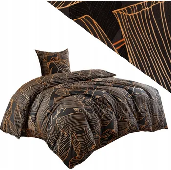 Povlečení Povlečení 140x200 2cz povlečení 70x80 hladké Eusebia Home zip s listy