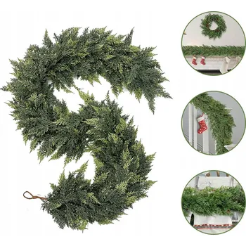 Vánoční dekorace VÁNOČNÍ GIRLANDA UMĚLÁ ŘETĚZ NA STROMEČEK 180CM ZELENÁ DO OBÝVÁKU