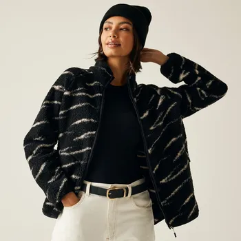 Dámská mikina Regatta Dámská mikina Frankie Borg F/Z RWA748 Black Light Vanila Abstract Velikost: 43