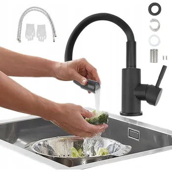 Vodovodní baterie KUCHYŇSKÁ BATERIE OTOČNÁ 360° S PÁKOU ZE ZINKOVÉ SLITINY PŘÍJEMNÁ NA DOTEK