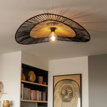 Brilagi - LED Přisazený lustr CERIA BOHO 1xE27/40W/230V pr. 80 cm černá/hnědá