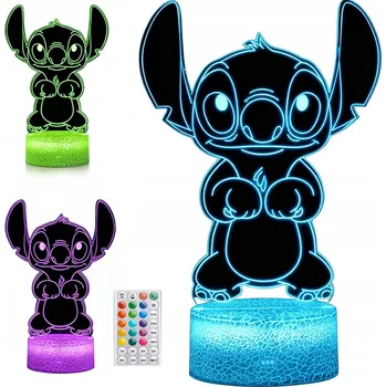 Lampička Noční lampa pro děti z kreslených filmů Stitch Lamp16kolors noční lampa LED