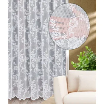 Záclona Záclona Fleur výška 160 cm bílá