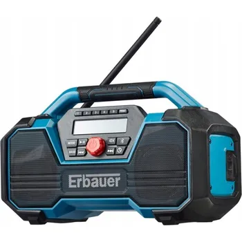 Radiopřijímač Erbauer dílenské rádio akumulátorové Bluetooth DAB AUX 18/230V