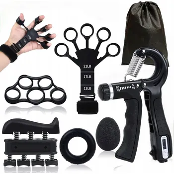 SADA 6 KS POSILOVAČŮ PRSTŮ A DLANÍ S NASTAVITELNÝM OPOREM 5-60KG