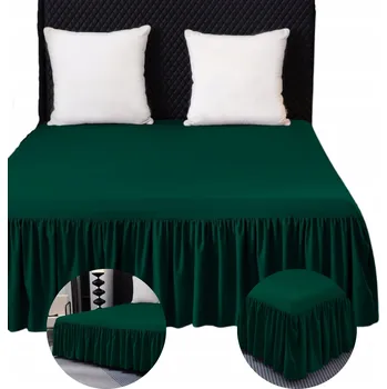 Prostěradlo PROSTĚRADLO 160x200 S VOLÁNKEM KLASICKÉ MIKROVLÁKNO PŘÍJEMNÉ ZELENÉ