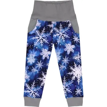 Tepláčky s kapsou - Sněhové vločky Velikost: 86