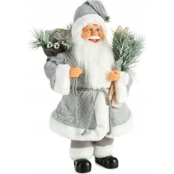 Vánoční ozdoba SVATÝ Mikuláš FIGURKA SVATÉHO MIKULÁŠE 27x12x40 CM STŘÍBRNÝ