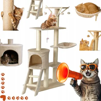 ŠKRABADLO BUDKA PRO KOČKY ŠKRABADLO STROM HRAČKY VÍCEÚROVŇOVÉ VYSOKÉ