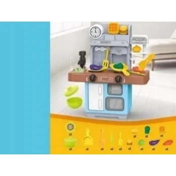 Dětská kuchyňka Malá Kuchyňka Sporák na Vaření s Příslušenstvím Kohoutek s Vodou