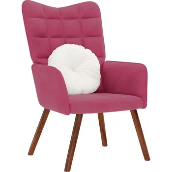 Křeslo Relaxační křeslo s taburetkou žluté sametové