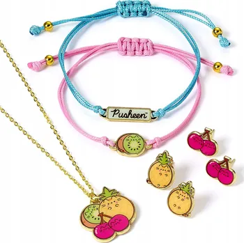 Náhrdelník Sada Pusheen Náhrdelník, 2 náramky, 2 naušnice