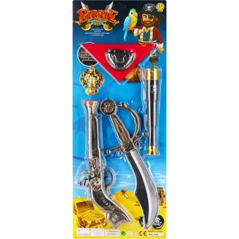 Dětská zbraň SADA MALÝ PIRÁT PIRÁTSKÉ DOPLŇKY PISTOLE DALEKOHLED MEČ