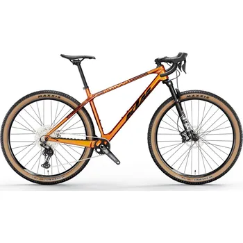 Jízdní kolo Monster gravel KTM X-MYROON ELITE 2026 BURNT ORANGE (BLACK) Barva: Oranžová, Velikost: S 29"| Monster gravel s karbonovým rámem a odpruženou vidlicí FOX 32 Float | Shimano GRX 1x12 | pedály nejsou součástí