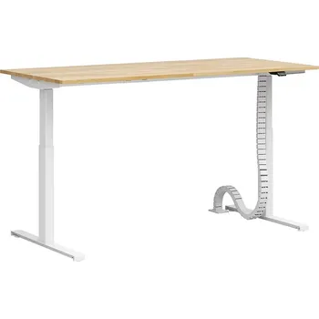 Psací stůl Černý výškově nastavitelný stůl s plochou deskou. Slim 160x70cm - Bílá , 160x70 cm