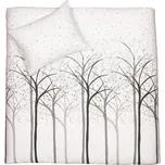 SCANquilt povlečení SATÉN DESIGN trees béžovočerná 140 x 200/70 x 90 cm 183864157
