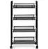 regál Modern Home Kovový regál s kolečky 4 police 44 x 26 x 83,5 cm, černý